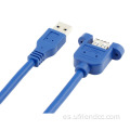 USB3.0 al cable de extensión de montaje en panel con tuercas incrustadas